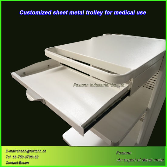 Sheet Metal Cart Hospital Trolley Customized for Medical Equipment