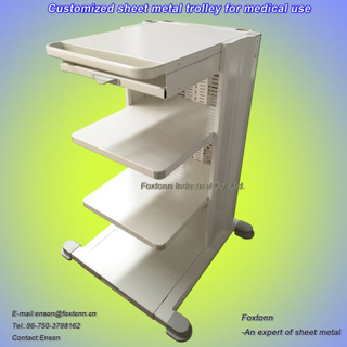Customized Hospital Nursing Cart Sheet Metal Trolley for Medical Treatment